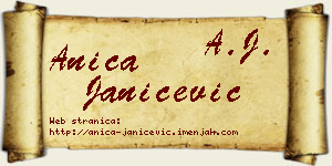 Anica Janićević vizit kartica
